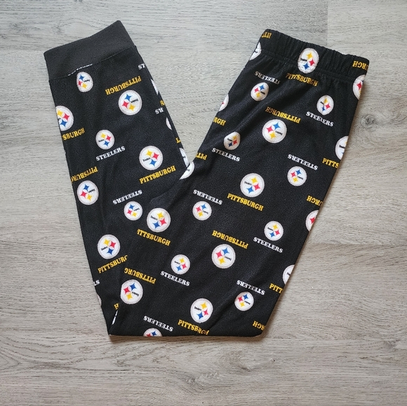NFL Team Apparel Pittsburgh Steelers Boy's Fleece Pajama Pants Sleepwear Large L - Picture 1 of 6